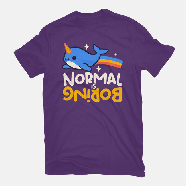 Normal Is Boring Narwhal-Womens-Fitted-Tee-NemiMakeit