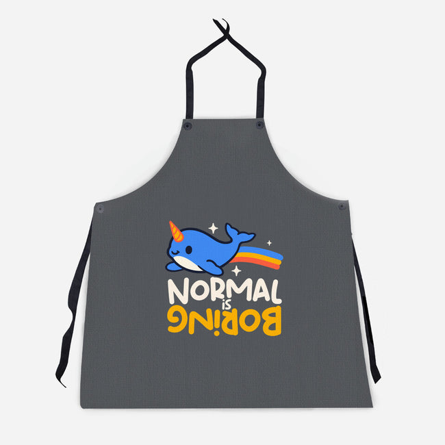 Normal Is Boring Narwhal-Unisex-Kitchen-Apron-NemiMakeit
