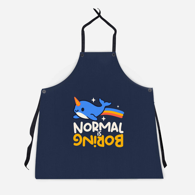 Normal Is Boring Narwhal-Unisex-Kitchen-Apron-NemiMakeit
