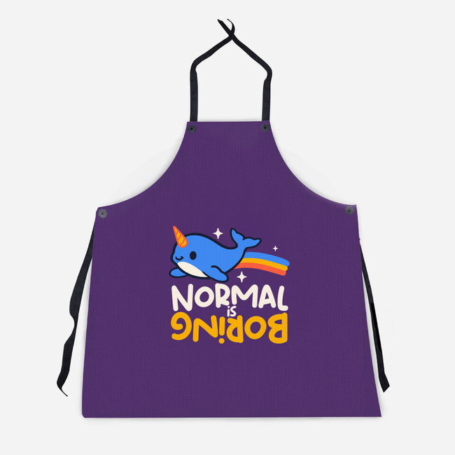 Normal Is Boring Narwhal-Unisex-Kitchen-Apron-NemiMakeit