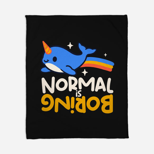 Normal Is Boring Narwhal-None-Fleece-Blanket-NemiMakeit