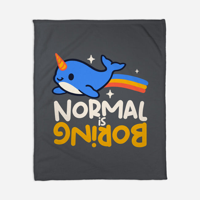 Normal Is Boring Narwhal-None-Fleece-Blanket-NemiMakeit