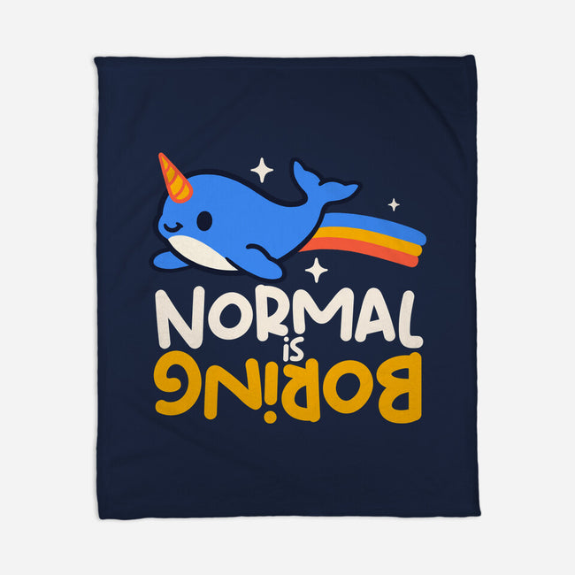Normal Is Boring Narwhal-None-Fleece-Blanket-NemiMakeit