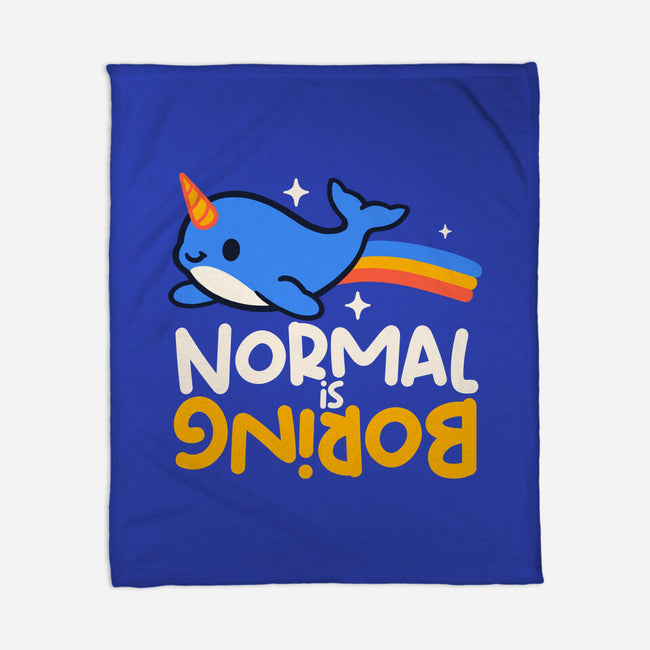 Normal Is Boring Narwhal-None-Fleece-Blanket-NemiMakeit