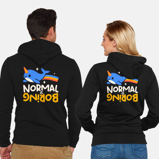 Normal Is Boring Narwhal-Unisex-Zip-Up-Sweatshirt-NemiMakeit