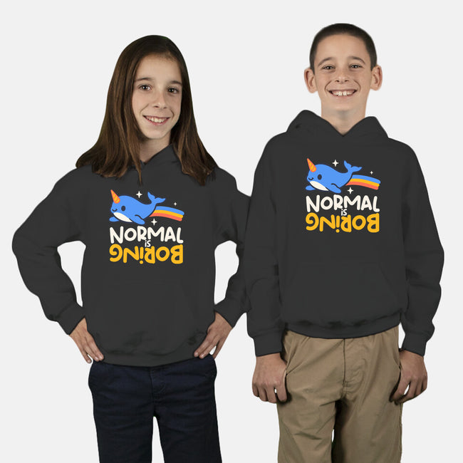 Normal Is Boring Narwhal-Youth-Pullover-Sweatshirt-NemiMakeit