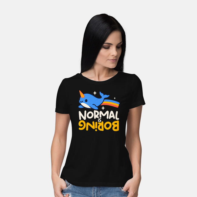 Normal Is Boring Narwhal-Womens-Basic-Tee-NemiMakeit