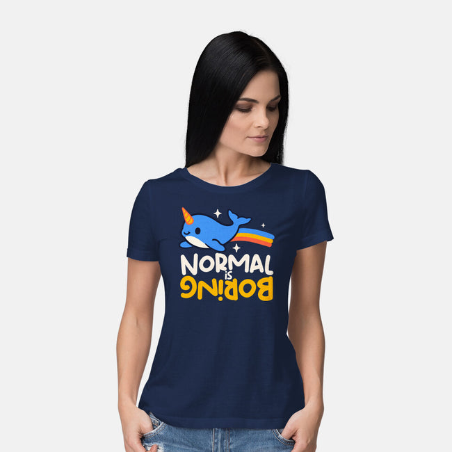 Normal Is Boring Narwhal-Womens-Basic-Tee-NemiMakeit