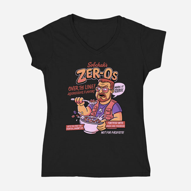 Sobchak's Zeros-Womens-V-Neck-Tee-P1yu5h