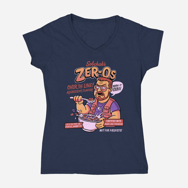 Sobchak's Zeros-Womens-V-Neck-Tee-P1yu5h