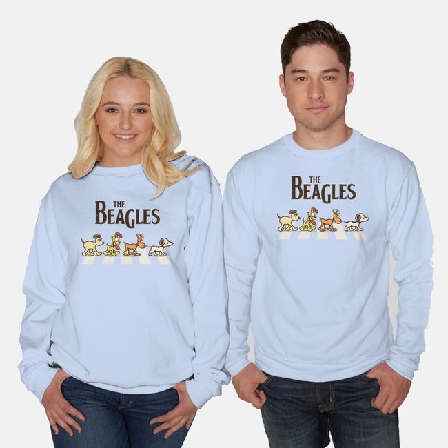 Vintage Beagles-Unisex-Crew Neck-Sweatshirt-kg07
