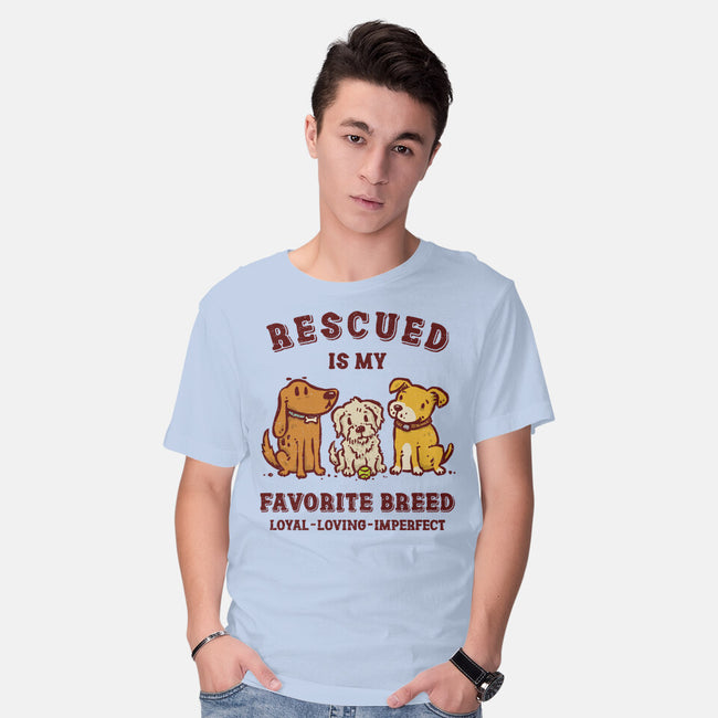 Rescued Is My Favorite Breed-Mens-Basic-Tee-kg07
