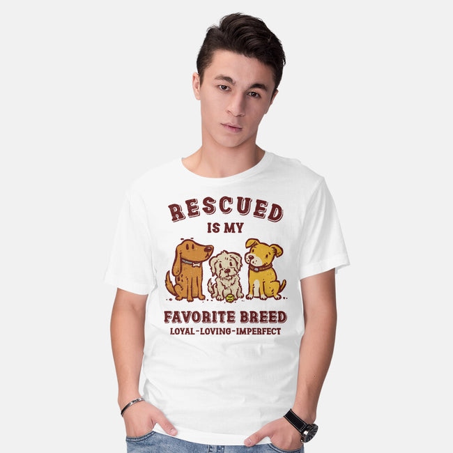 Rescued Is My Favorite Breed-Mens-Basic-Tee-kg07