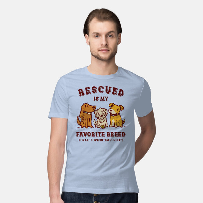 Rescued Is My Favorite Breed-Mens-Premium-Tee-kg07