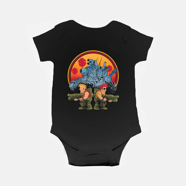 Heavy Machine Gun Sunset-Baby-Basic-Onesie-sachpica