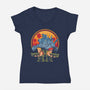Heavy Machine Gun Sunset-Womens-V-Neck-Tee-sachpica