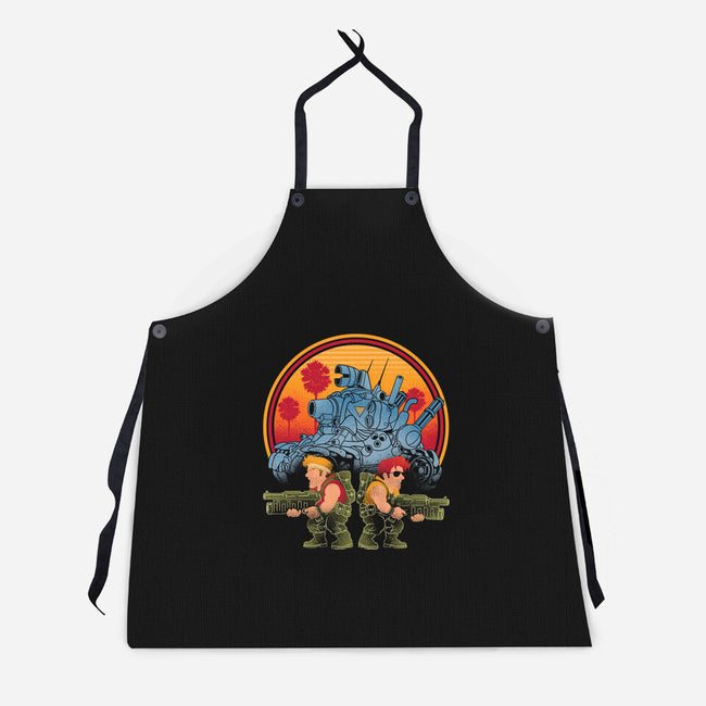 Heavy Machine Gun Sunset-Unisex-Kitchen-Apron-sachpica