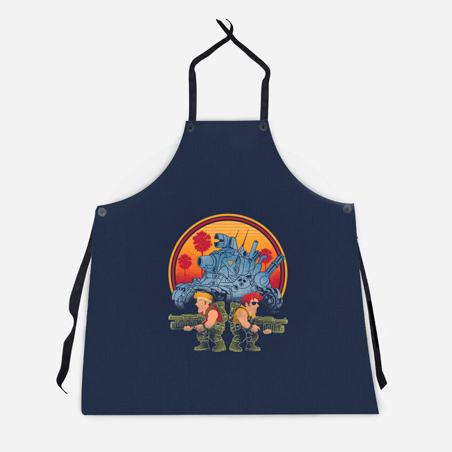 Heavy Machine Gun Sunset-Unisex-Kitchen-Apron-sachpica