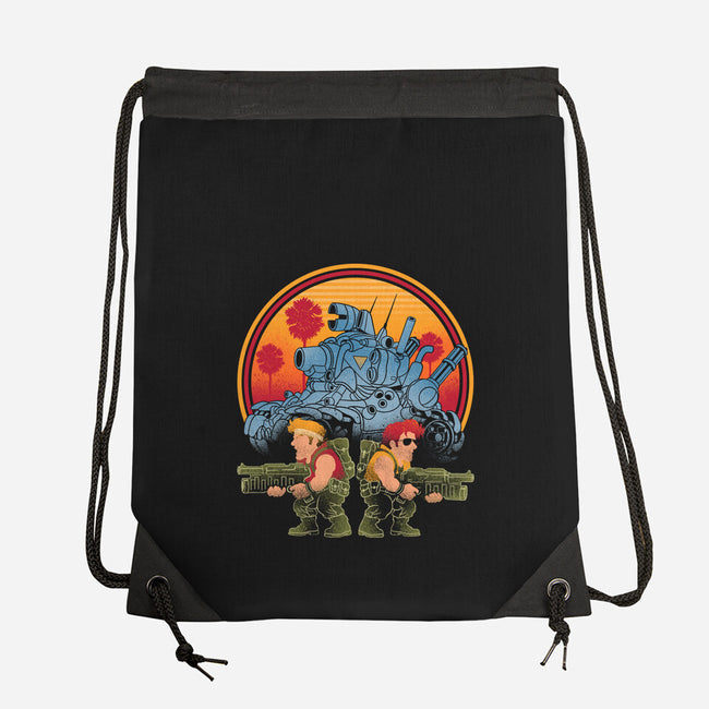 Heavy Machine Gun Sunset-None-Drawstring-Bag-sachpica