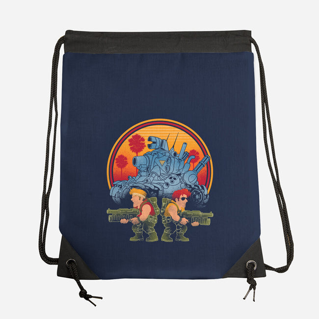 Heavy Machine Gun Sunset-None-Drawstring-Bag-sachpica