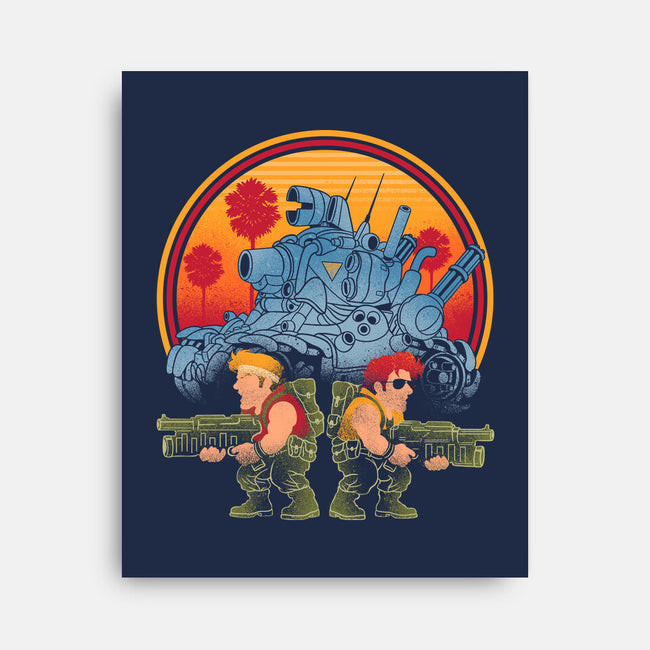 Heavy Machine Gun Sunset-None-Stretched-Canvas-sachpica