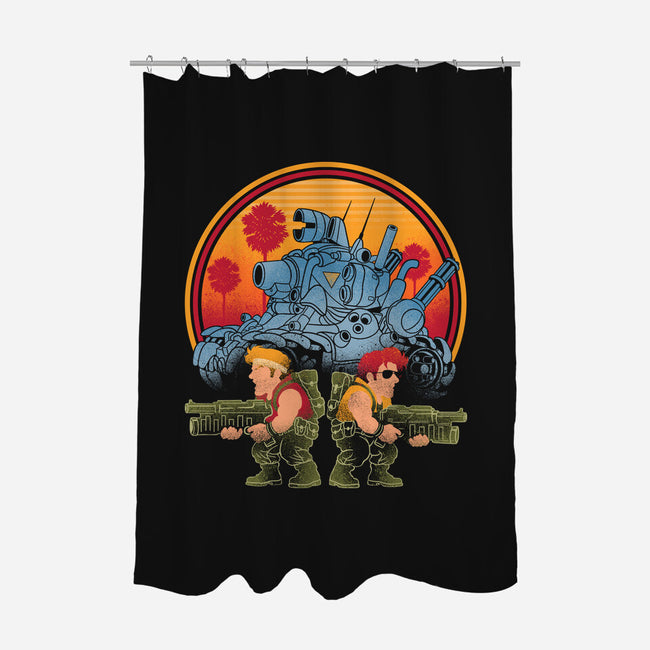 Heavy Machine Gun Sunset-None-Polyester-Shower Curtain-sachpica