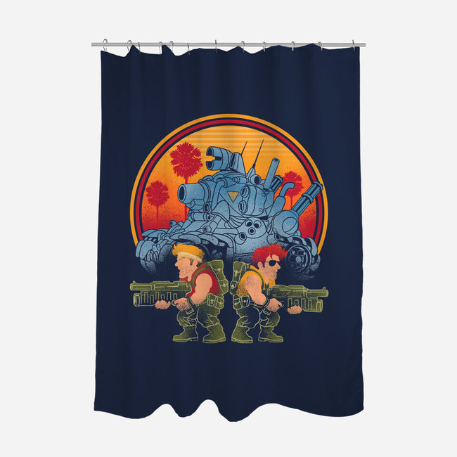 Heavy Machine Gun Sunset-None-Polyester-Shower Curtain-sachpica