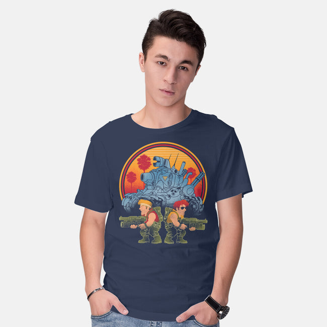 Heavy Machine Gun Sunset-Mens-Basic-Tee-sachpica