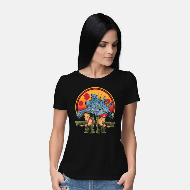 Heavy Machine Gun Sunset-Womens-Basic-Tee-sachpica