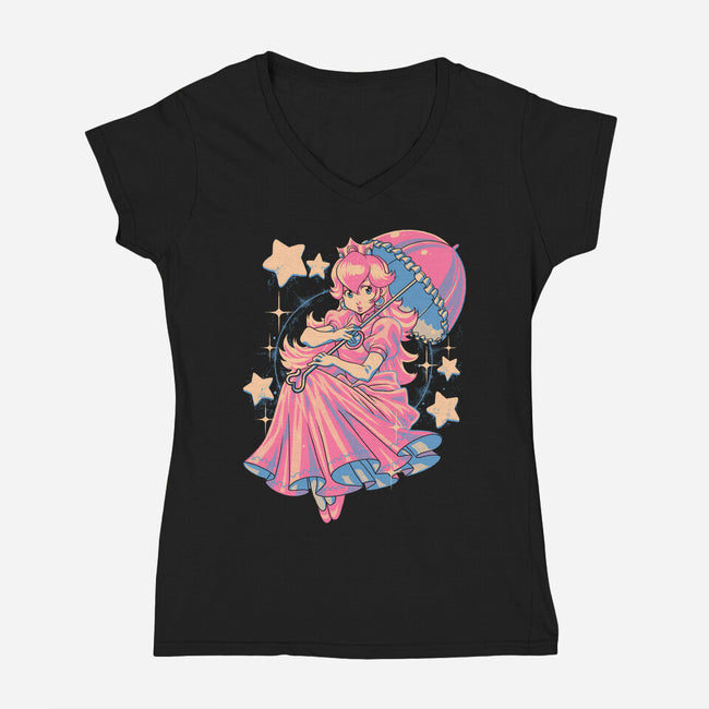 Princess In Pink-Womens-V-Neck-Tee-Estudio Horta