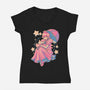 Princess In Pink-Womens-V-Neck-Tee-Estudio Horta