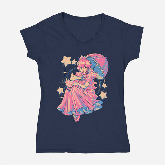 Princess In Pink-Womens-V-Neck-Tee-Estudio Horta