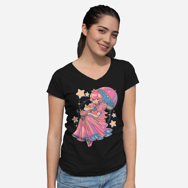 Princess In Pink-Womens-V-Neck-Tee-Estudio Horta