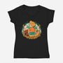 Sunflower Boy-Womens-V-Neck-Tee-ilustrata