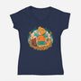 Sunflower Boy-Womens-V-Neck-Tee-ilustrata