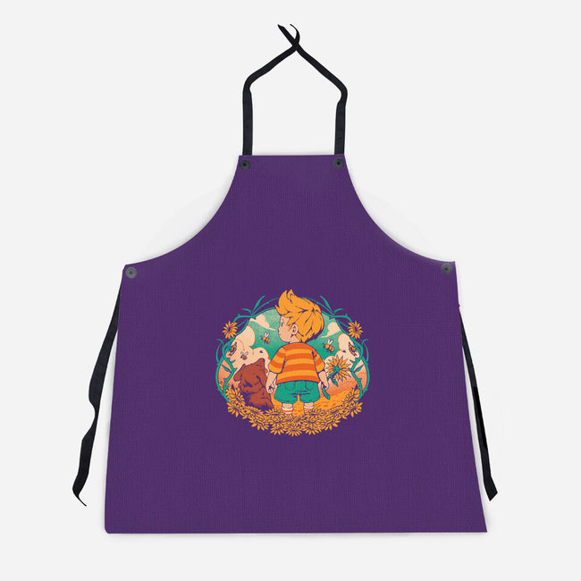 Sunflower Boy-Unisex-Kitchen-Apron-ilustrata
