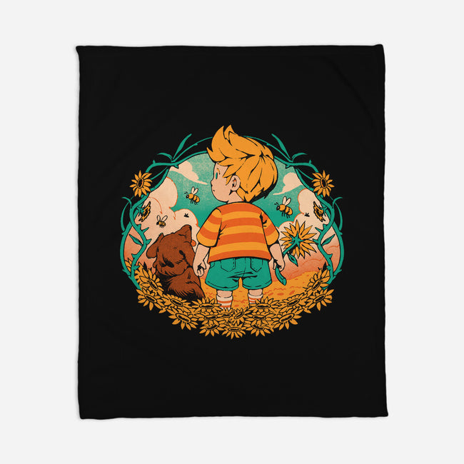 Sunflower Boy-None-Fleece-Blanket-ilustrata