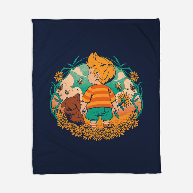 Sunflower Boy-None-Fleece-Blanket-ilustrata