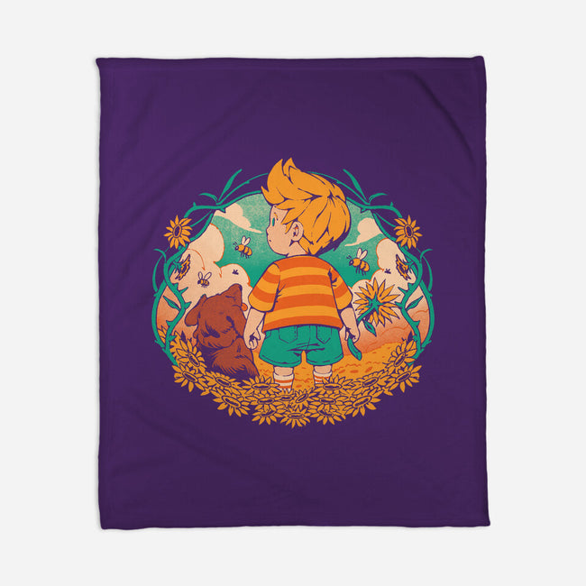 Sunflower Boy-None-Fleece-Blanket-ilustrata