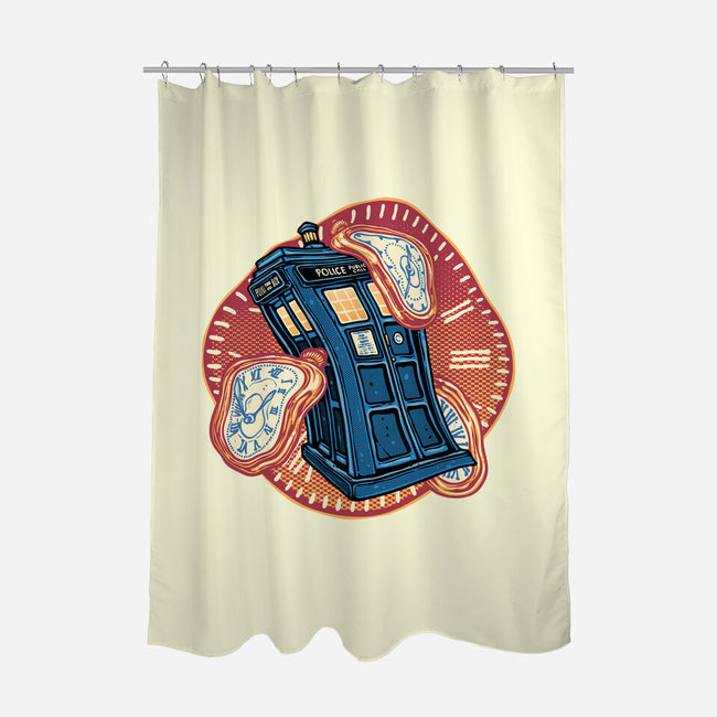 The Distortion Of Time-None-Polyester-Shower Curtain-glitchygorilla
