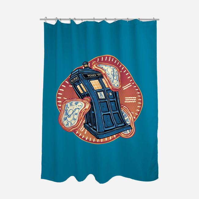 The Distortion Of Time-None-Polyester-Shower Curtain-glitchygorilla