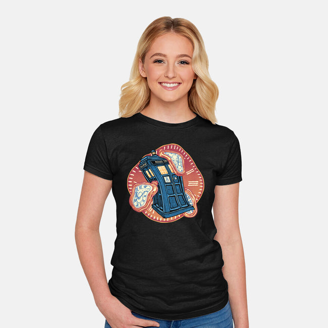 The Distortion Of Time-Womens-Fitted-Tee-glitchygorilla