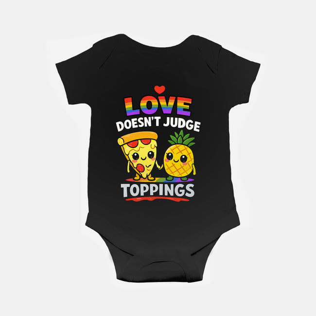Love Doesn't Judge Topping-Baby-Basic-Onesie-fanfabio