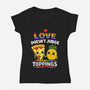 Love Doesn't Judge Topping-Womens-V-Neck-Tee-fanfabio