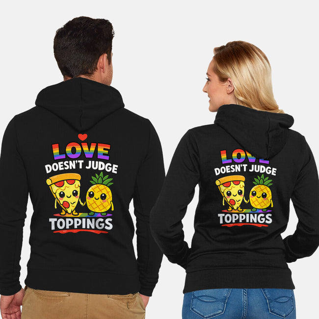 Love Doesn't Judge Topping-Unisex-Zip-Up-Sweatshirt-fanfabio