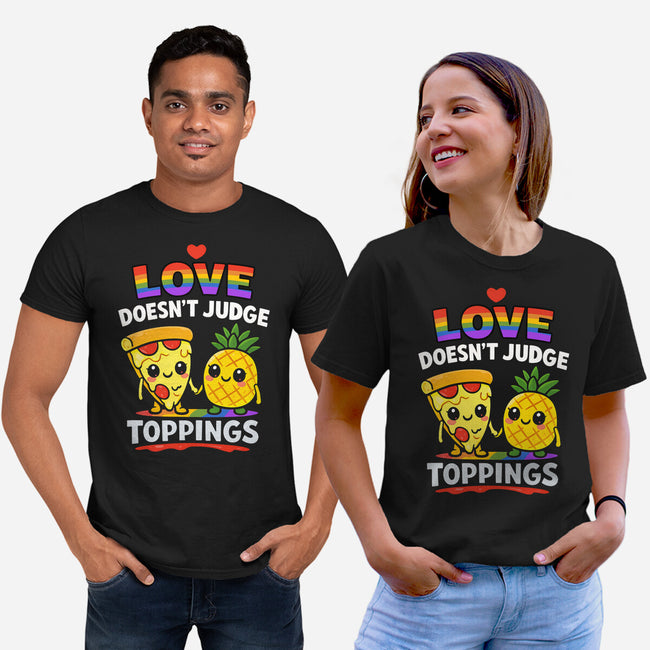 Love Doesn't Judge Topping-Unisex-Basic-Tee-fanfabio