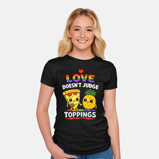Love Doesn't Judge Topping-Womens-Fitted-Tee-fanfabio