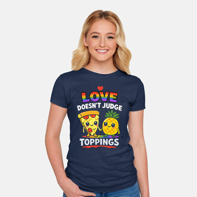 Love Doesn't Judge Topping-Womens-Fitted-Tee-fanfabio
