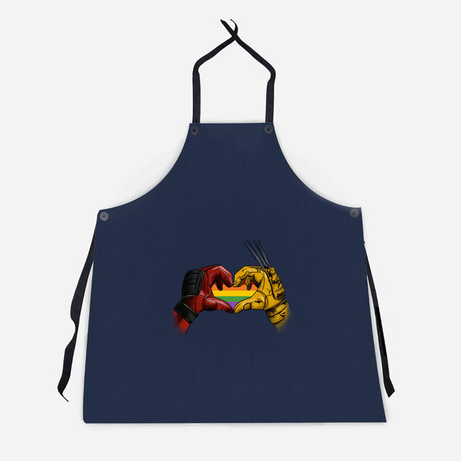 Mutant Love Rainbow-Unisex-Kitchen-Apron-fanfabio