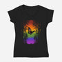 Pride Butterfly-Womens-V-Neck-Tee-fanfabio